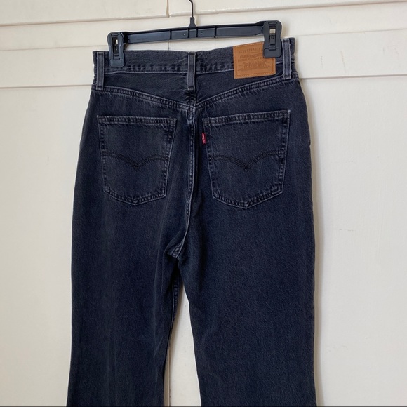Levi's 70's High Rise Flare Black Jeans in Such A Doozie 28 - Picture 6 of 8